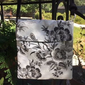 Toile de Jouy cross body purse, up cycled purse
