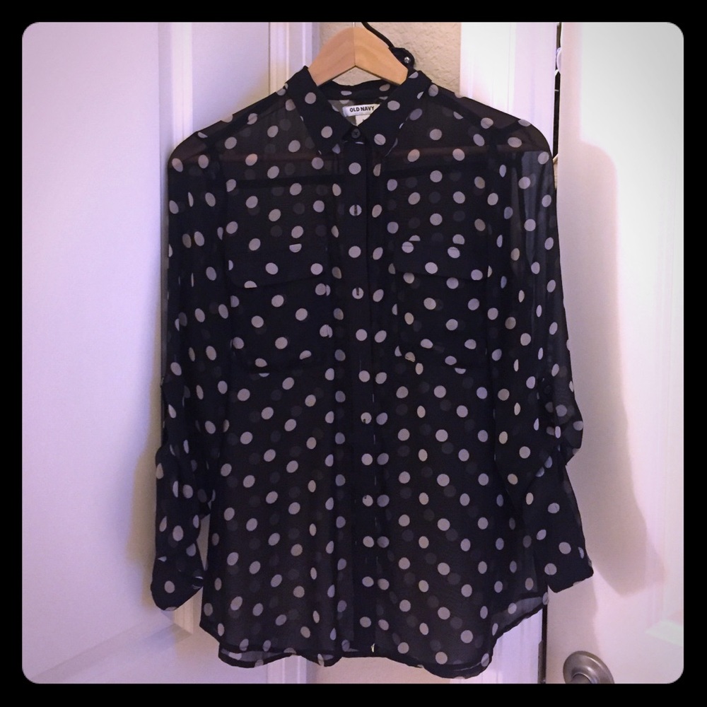 Old Navy polka dot blouse