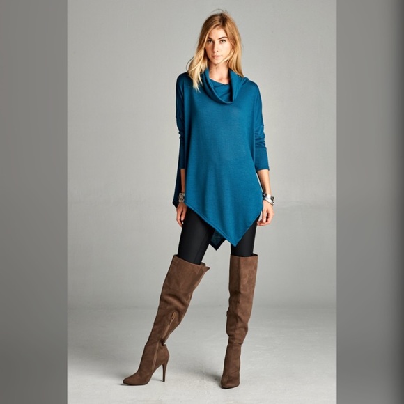 NEW SIZES Teal Loose fit knit sweater! - Picture 2 of 4