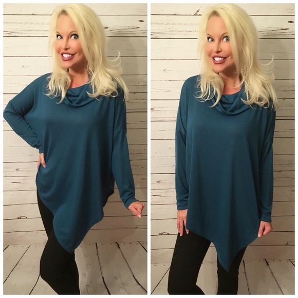 NEW SIZES Teal Loose fit knit sweater! - Picture 3 of 4