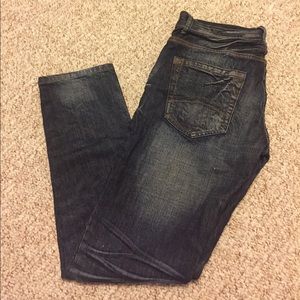 Skinny Distressed Moto AX Jeans