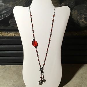 Hand made toggle necklace with dangles