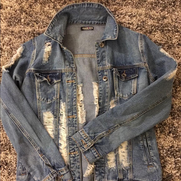 Fashion Nova Jackets & Blazers - FashionNova Distressed Denim Jacket