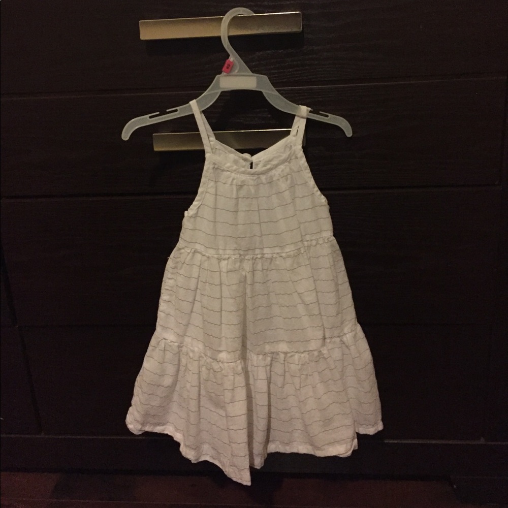 White and gold toddler dress