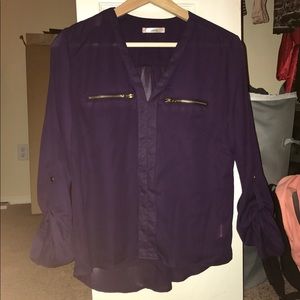 Purple Long Sleeve Blouse