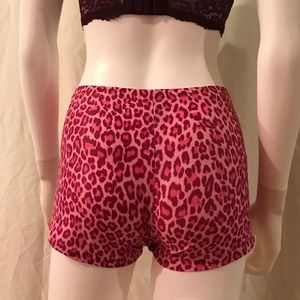 Pink/burgundy Leopard Pattern Festival Shorts