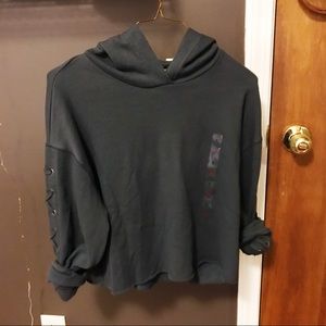 PINK lace-up cropped hoodie! 💕