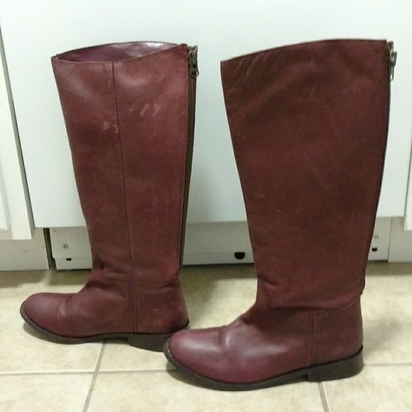 BDG Urban Outfitters Wine Leather Boots Size 9