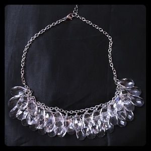 Clear Beaded Bib style Necklace