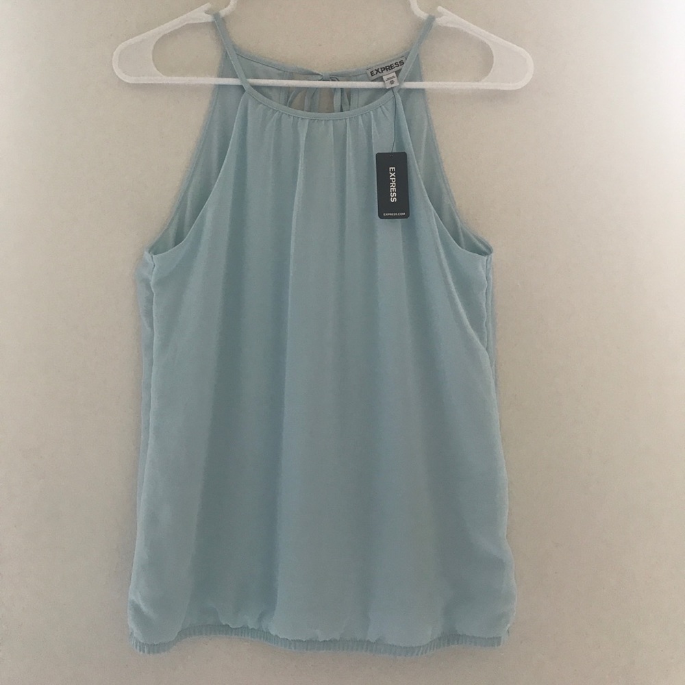 Sky blue high neck blouson top from Express xs