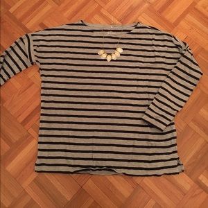 J Crew navy and grey dolman sleeve tee shirt