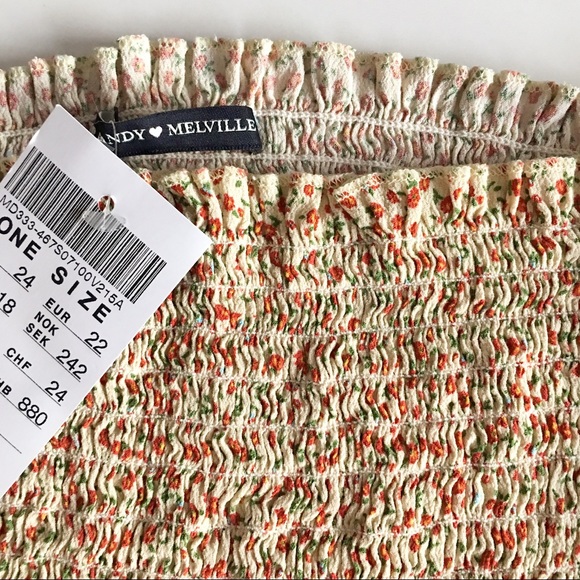 BNWT yellow and red floral print Cleo tube top - Picture 2 of 4