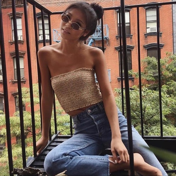 BNWT yellow and red floral print Cleo tube top - Picture 4 of 4