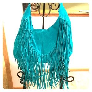 Turquoise Fringe Purse