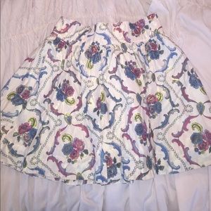 High waisted shimmery mini skirt