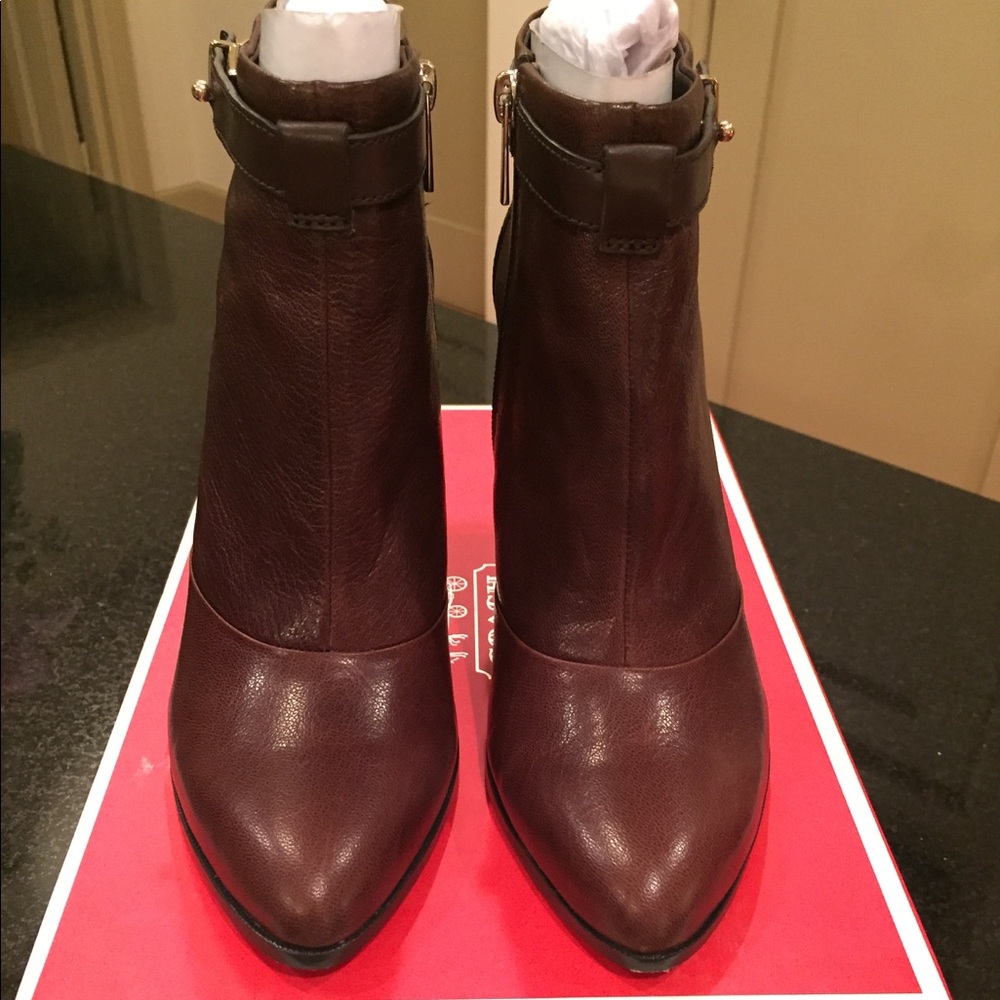 COACH Melody Chestnut Brown Leather Boots 8.5 EUC!