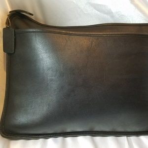 Vintage Coach XL Black Leather Portfolio Case