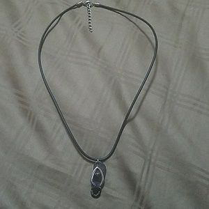 Black cord necklace w/charm