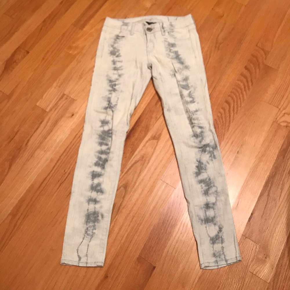 🌿EUC railroad stripe with tie dye detail jegging