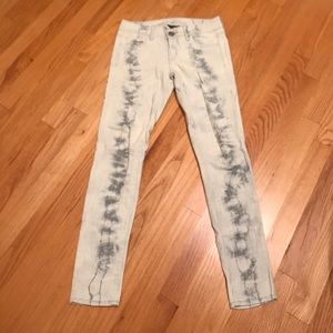 🌿EUC railroad stripe with tie dye detail jegging