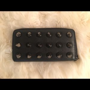 STYLISH STUDDED BLACK LONG WALLET