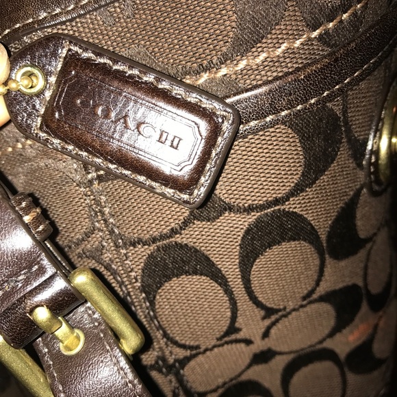 Brown coach designer hand bag - Picture 4 of 5
