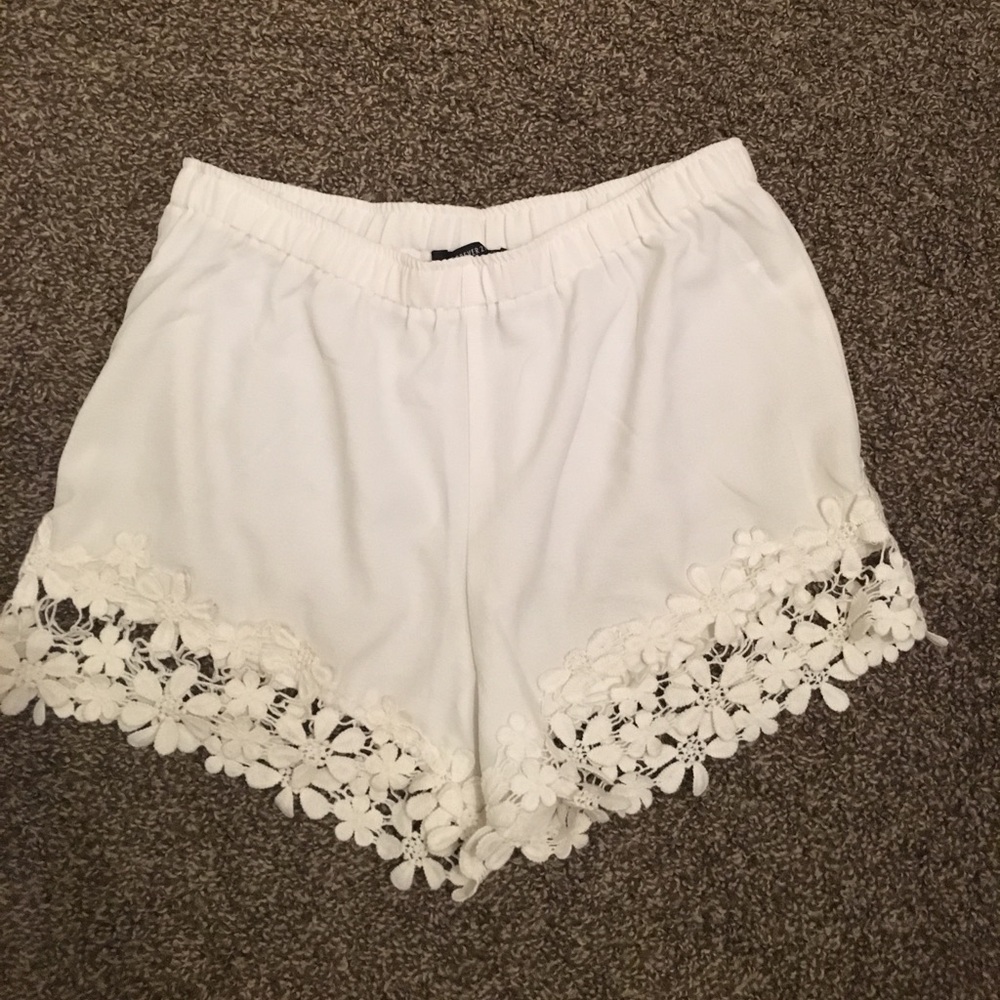 Crocheted flower shorts