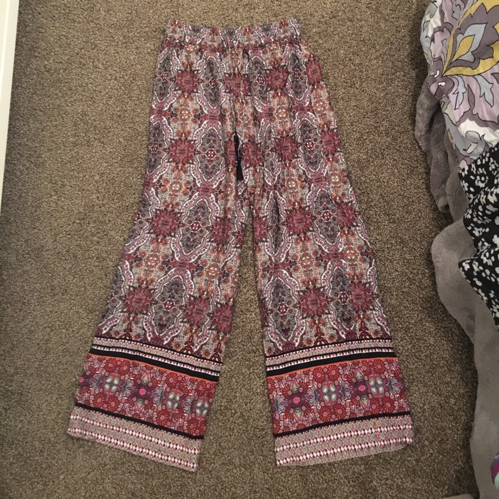 Colorful wide leg pants
