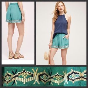 Anthropologie Hei-Hei Embroidered Isle Shorts M