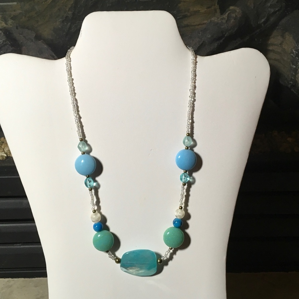 Hand made large beaded necklace