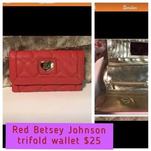 Red trifold Betsey Johnson Wallet