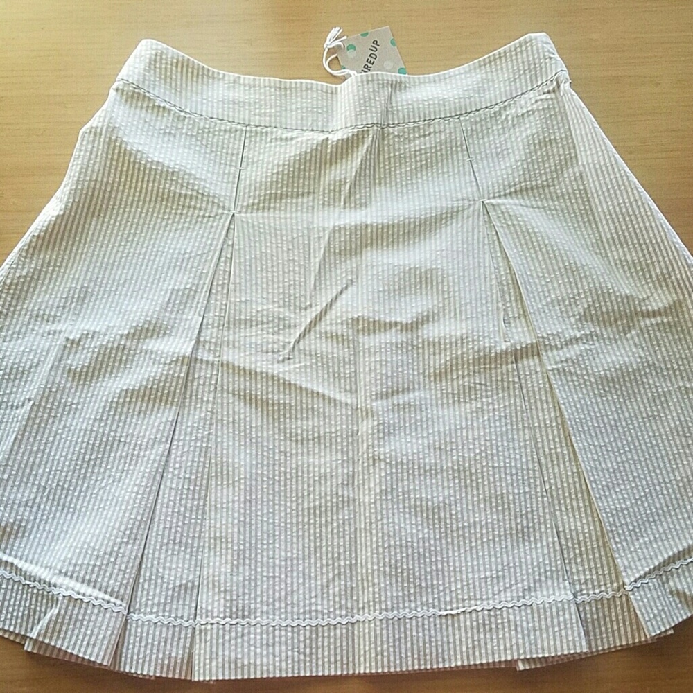 NWT! Beige & White Striped Skirt