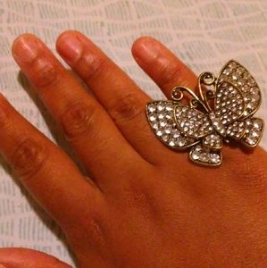 Butterfly diamond ring