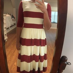 Dainty Jewels red and cream striped dress