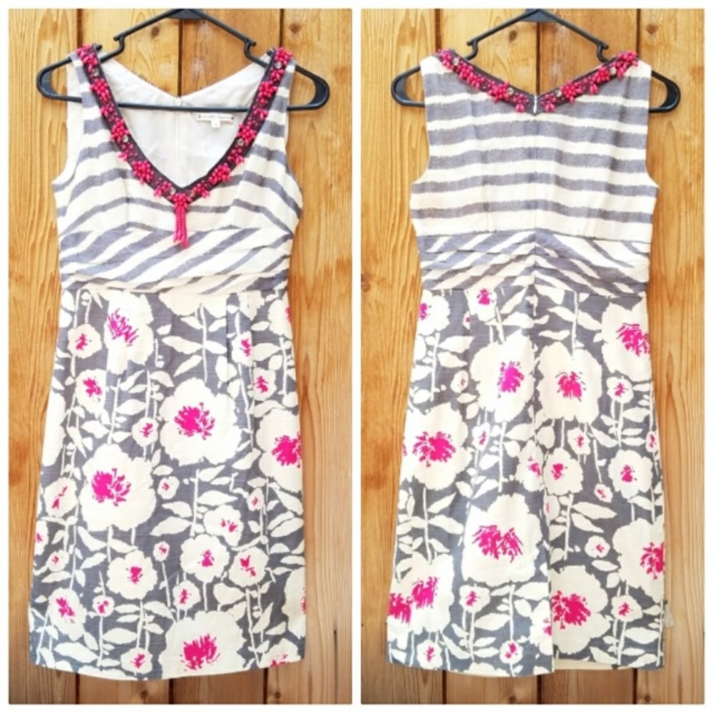 Nanette Lepore Grey and Pink Dress