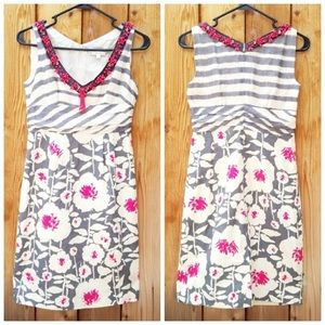 Nanette Lepore Grey and Pink Dress