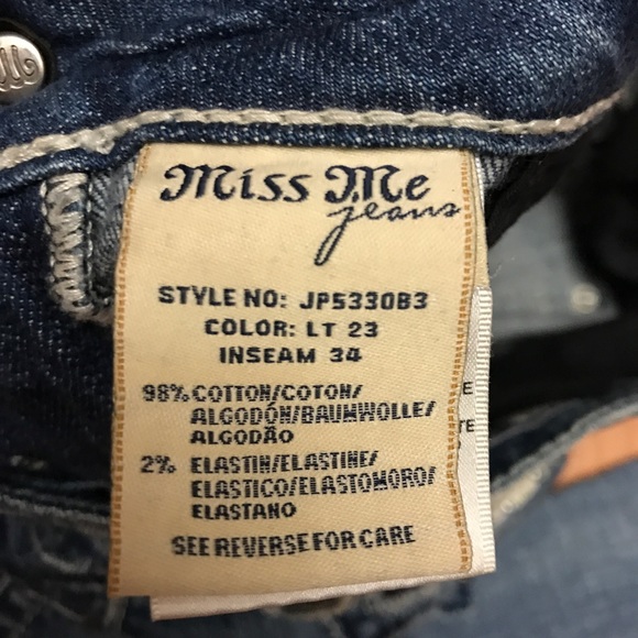 Miss Me Jeans Distressed 26 Boot Cut Jeweled Wings - Picture 6 of 8