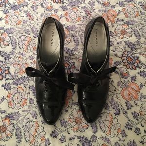Tahari Tie Up Patent Leather Heels