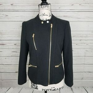 🎈Reduced🎈Ann Taylor black zip up tweed jacket