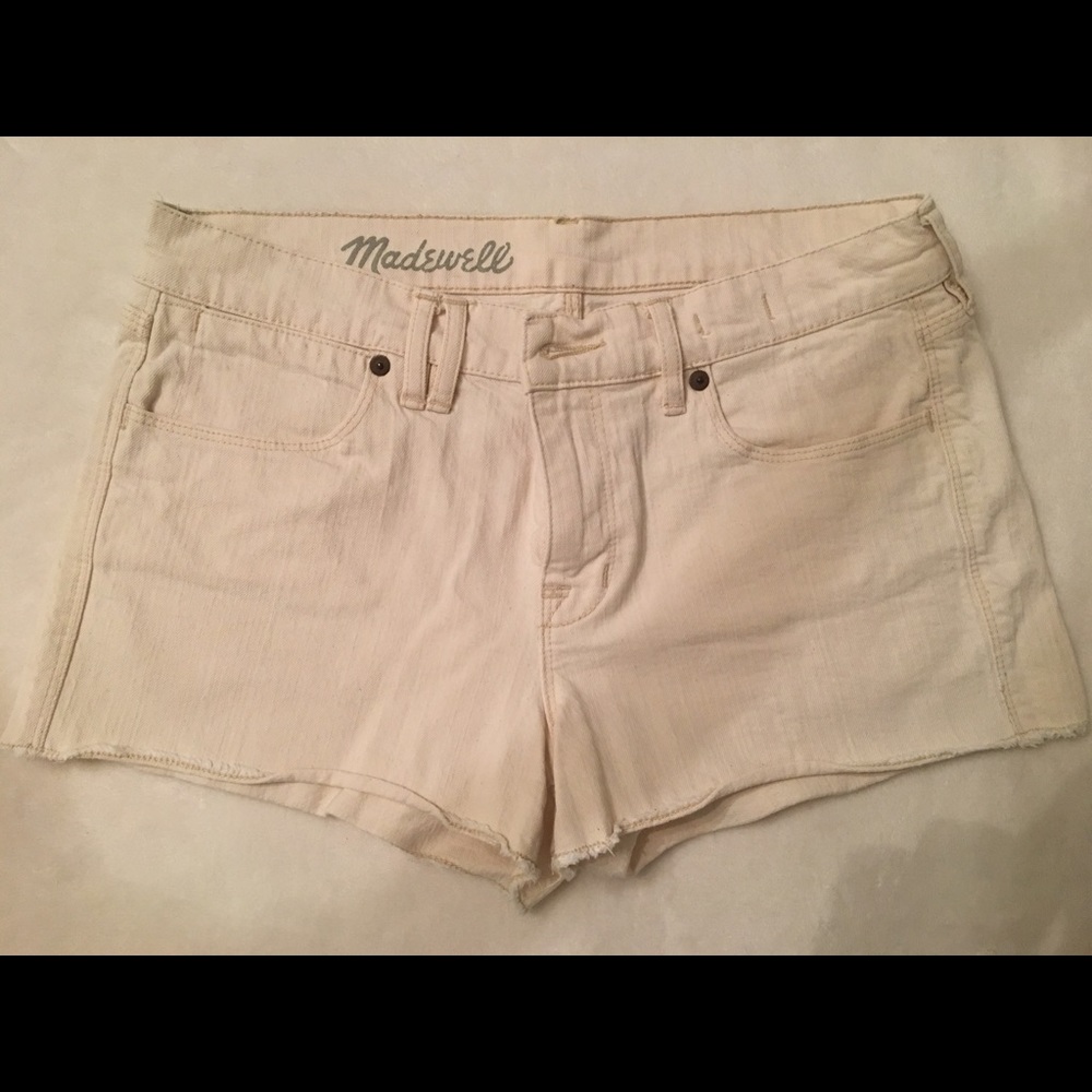 Madewell cut off jean shorts off white