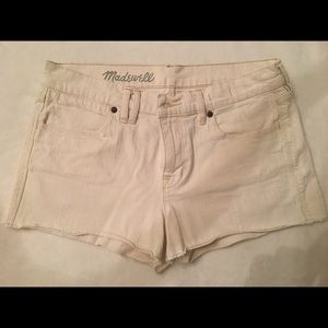 Madewell cut off jean shorts off white