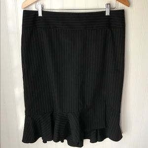 Express black pin stripe pencil skirt
