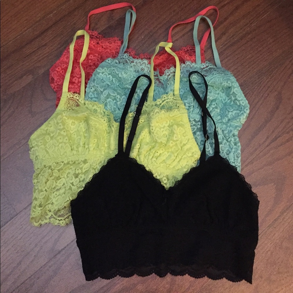 Set of 4 Aerie Bralettes XS