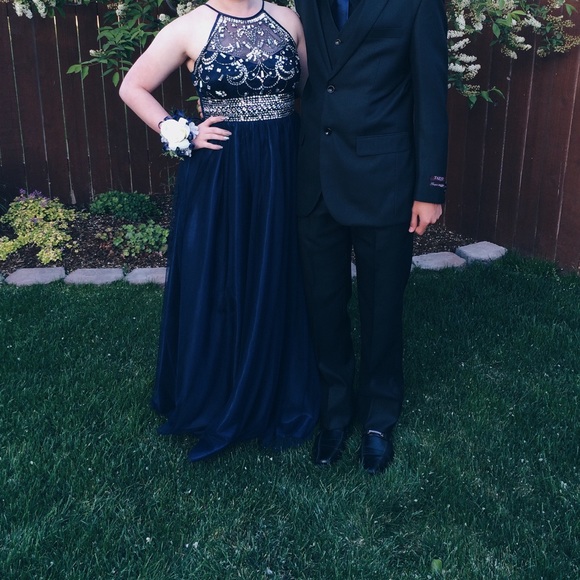 Navy Blue Prom Dress - Picture 3 of 3