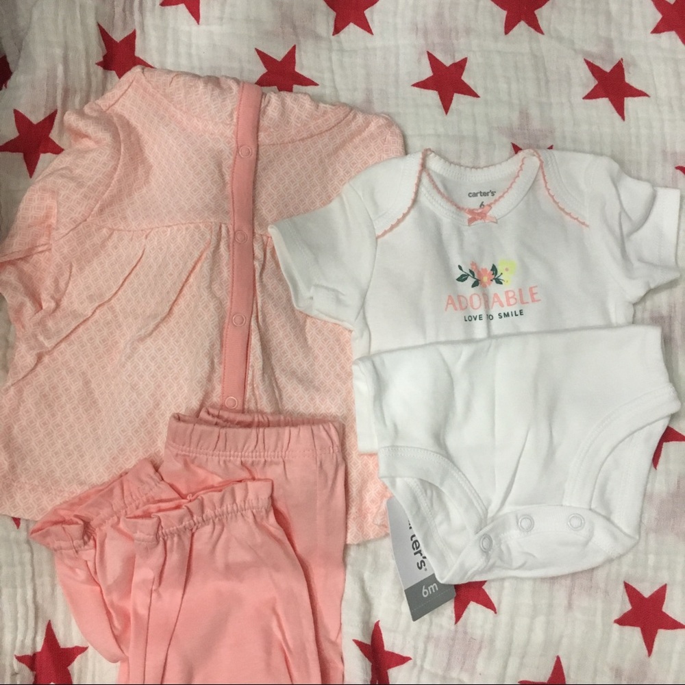 3pc Carter's girls set 6months NWT