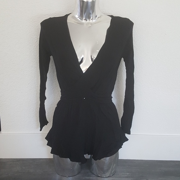 Sage Pants - Black Wrapped Sage Longsleeve Romper