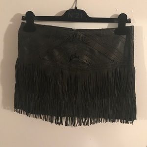 Parker Killington Leather Fringe skirt