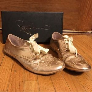 Report Signature Leather Rose Gold Oxfords