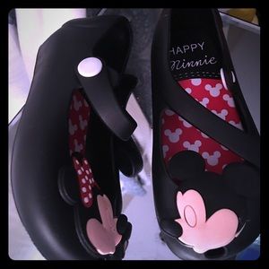 Mickey Mouse and Minnie shoes.