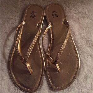 Gold Flip Flops